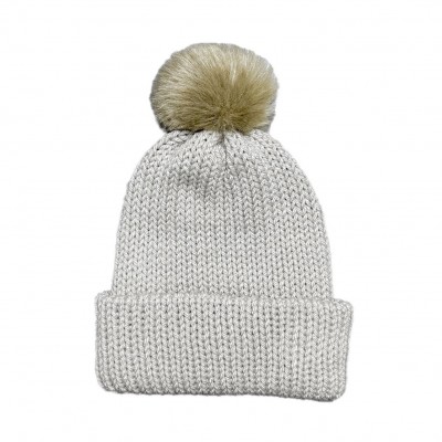 Bonnet pompom Gris